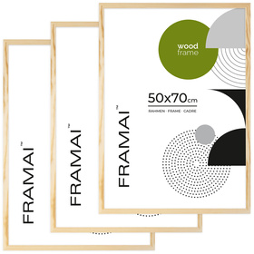 Ramka z drewna surowego na zdjęcia 3 szt. RAW 50x70 cm